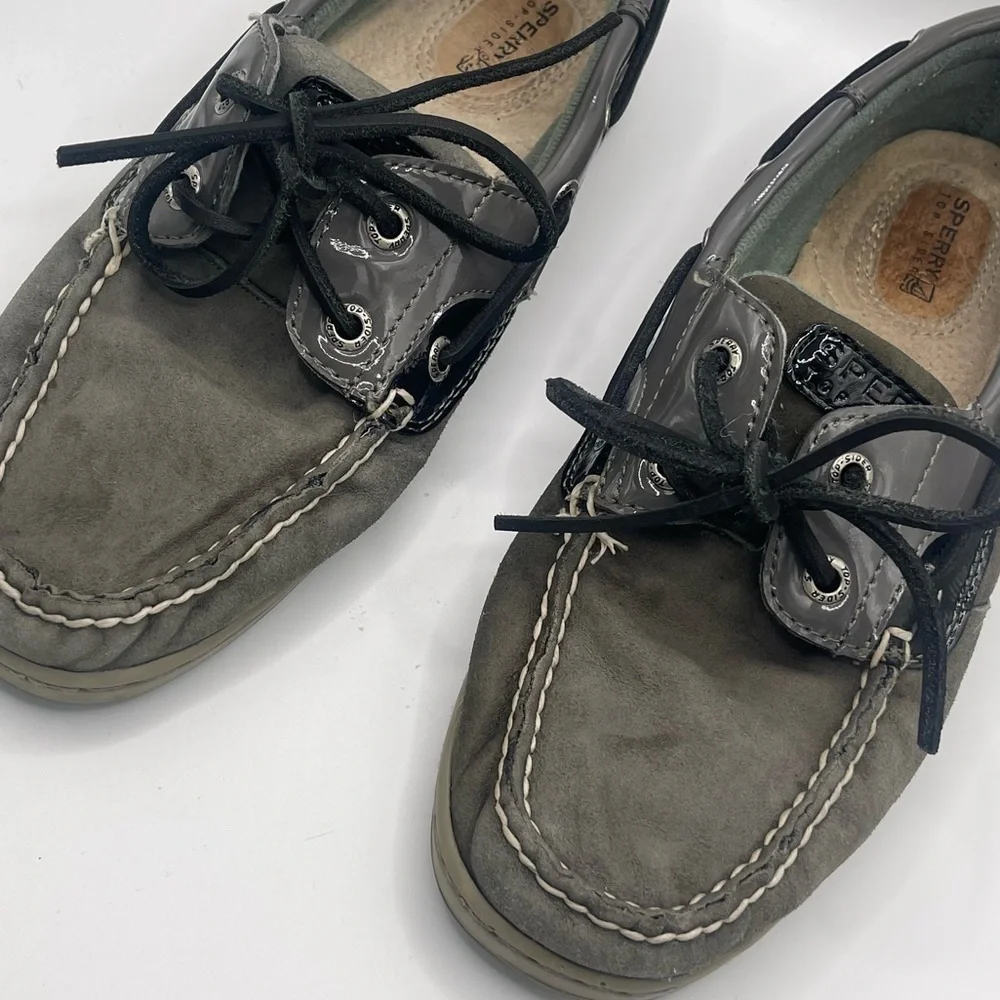 Sperry | Grey and Black Patent Leather | size 8